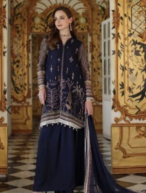 Noor By Saadia Asad Navy Blue Formal Collection Khaadi Net Replica (Unstitched)