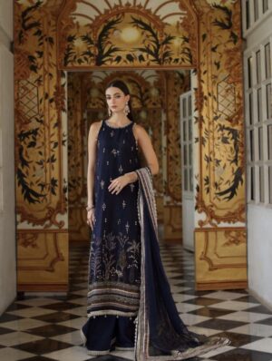 Noor By Saadia Asad Navy Blue Formal Collection Khaadi Net Replica (Unstitched)