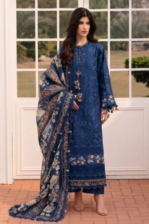 Elaf Blue Luxury Lawn Collection Replica